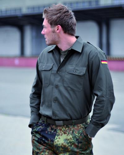 BW Feldhemd Bundeswehrhemd Hemd BW Armeehemd oliv Langarm Neu Mil